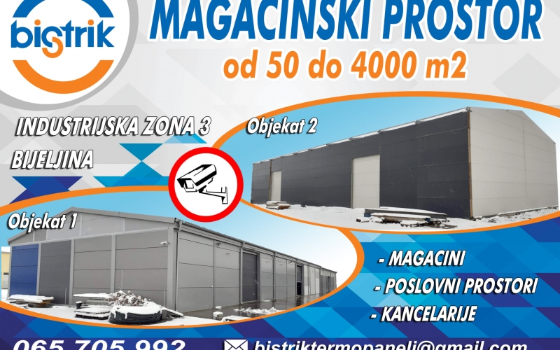 Magacinski prostor na izdavanje (od 50 do 4000m2)