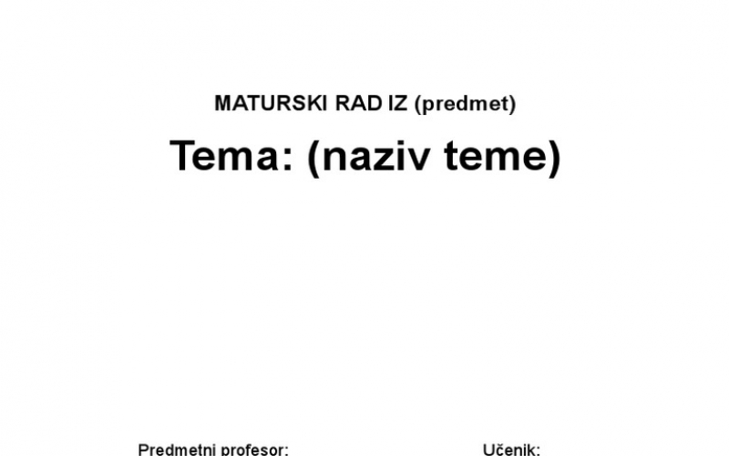 Izradjujem maturske radove