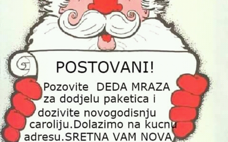 DEDA MRAZ DOSTAVA PAKETIĆA NA KUĆNU ADRESU