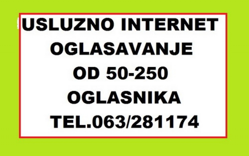 Usluzno internet oglasavanje na 50-100-150-200 oglasnika