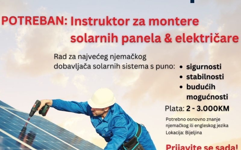 Instruktor za montere solarnih panela i električare