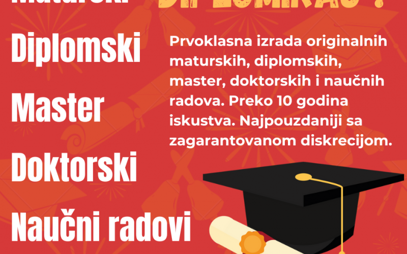 Izrada maturskih diplomskih master, doktorskih i naučnih radova