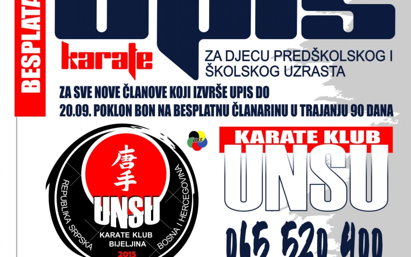 BESPLATAN UPIS U KARATE ŠKOLU