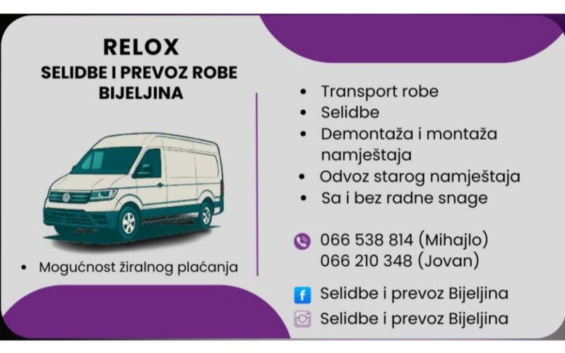 Kombi prevoz robe i selidbe