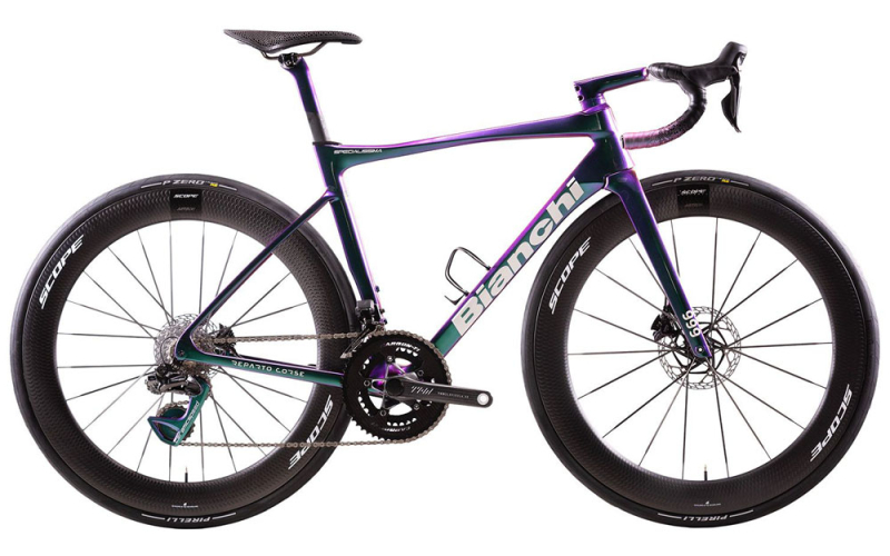 2025 Bianchi Specialissima RC Founder Edition - Celeste Spectrum - White alabast