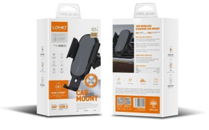 Auto drzac LDNIO MW21-1 i Wireless charger 15W sa postoljem