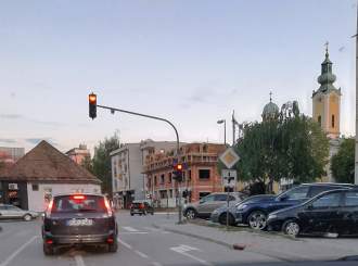 Semafor u ulici Miloša Obilića i okolina