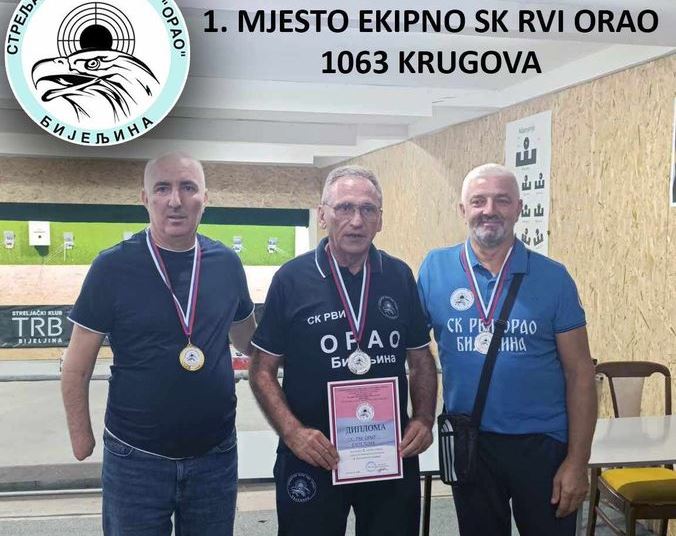 Zlato za streljački klub RVI ORAO BIJELJINA na Prvenstvu RS