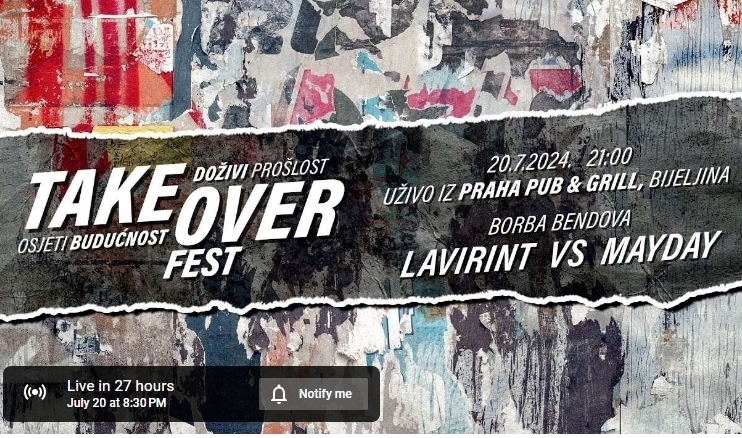 Take Over fest Bijeljina: Uživo pratite "borbu" bendova!