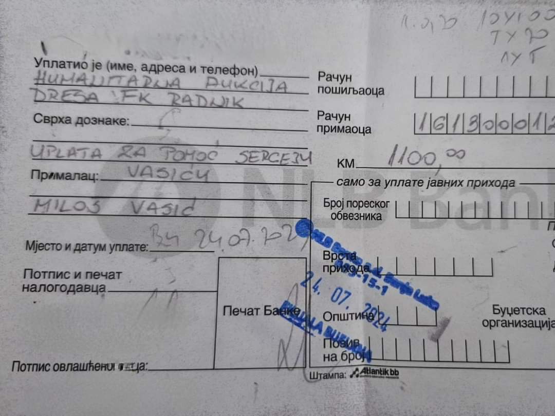 Fudbaleri Radnika podržali liječenje Sergeja Vasića iz Amajlija