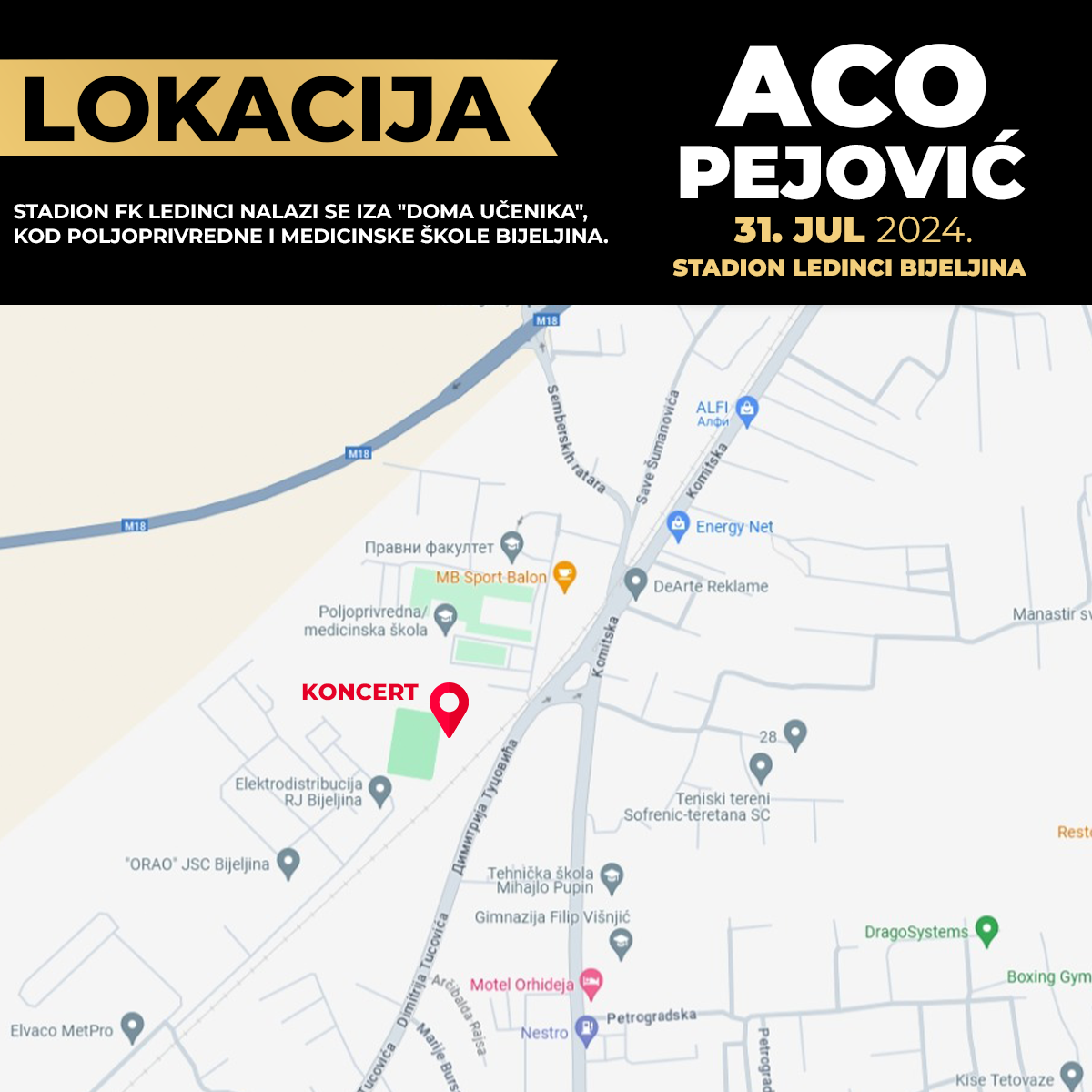 Aco Pejović večeras u Bijeljini