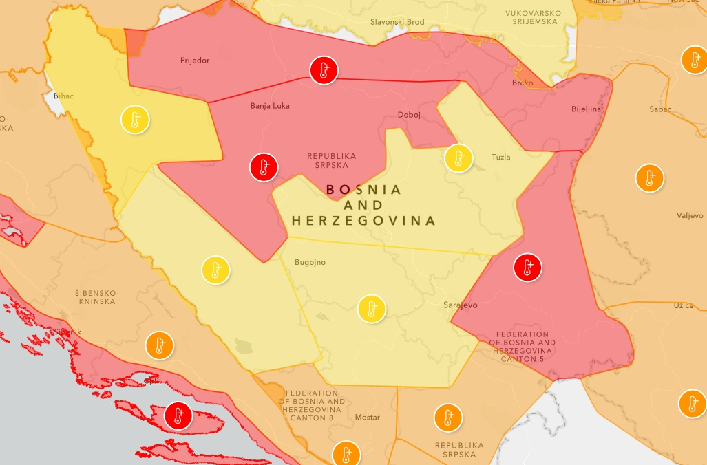 Na snazi crveni meteoalarm