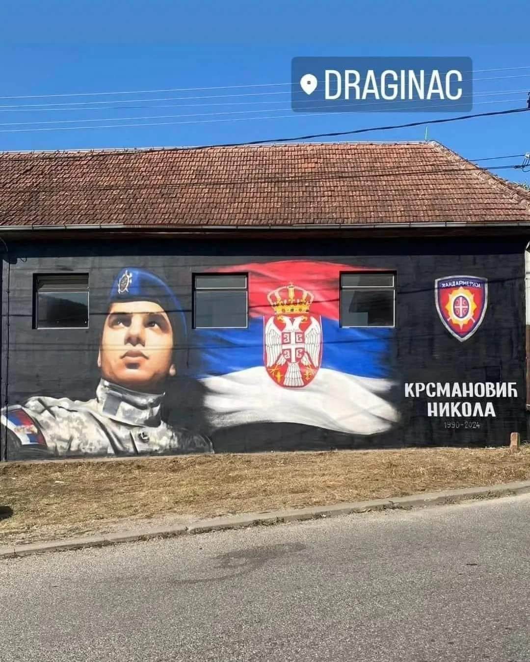 Osvanuo mural sa likom ubijenog policajca Nikole Krsmanovića