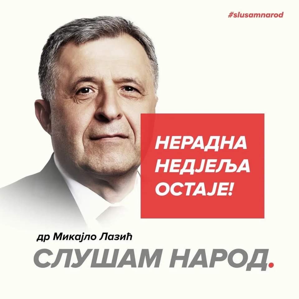 Dr Mikajlo Lazić: Nedjelja ostaje neradna, to je dan za porodicu