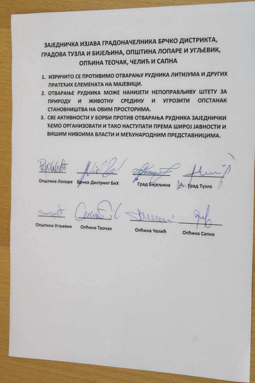 Lopare: Osam lokalnih uprava protiv rudarenja litijuma
