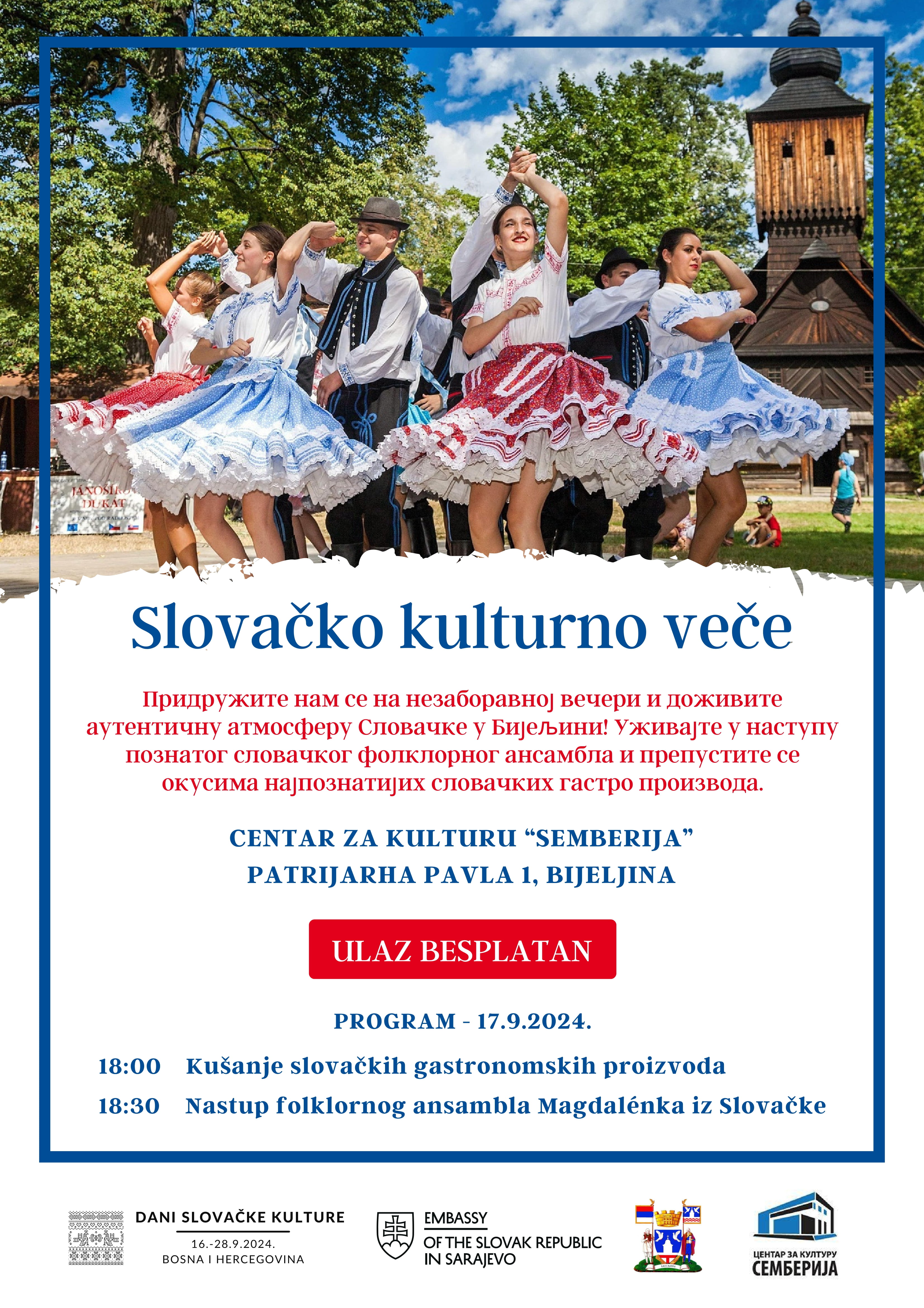 U Bijeljini "Dani slovačke kulture" od 17. do 22. septembra