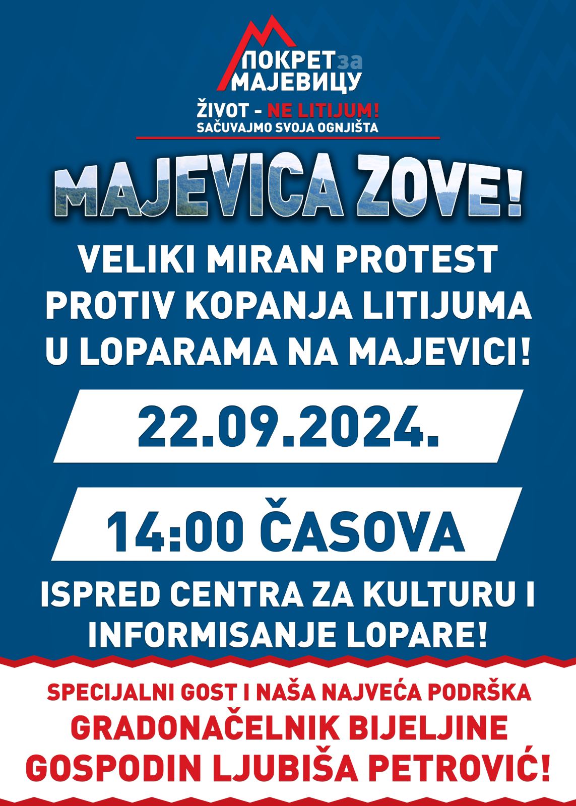 ISKRENI BORCI PROTIV LITIJUMA POZIVAJU NA PROTEST: Nedjelja 22. septembar u 14 sati u Loparama