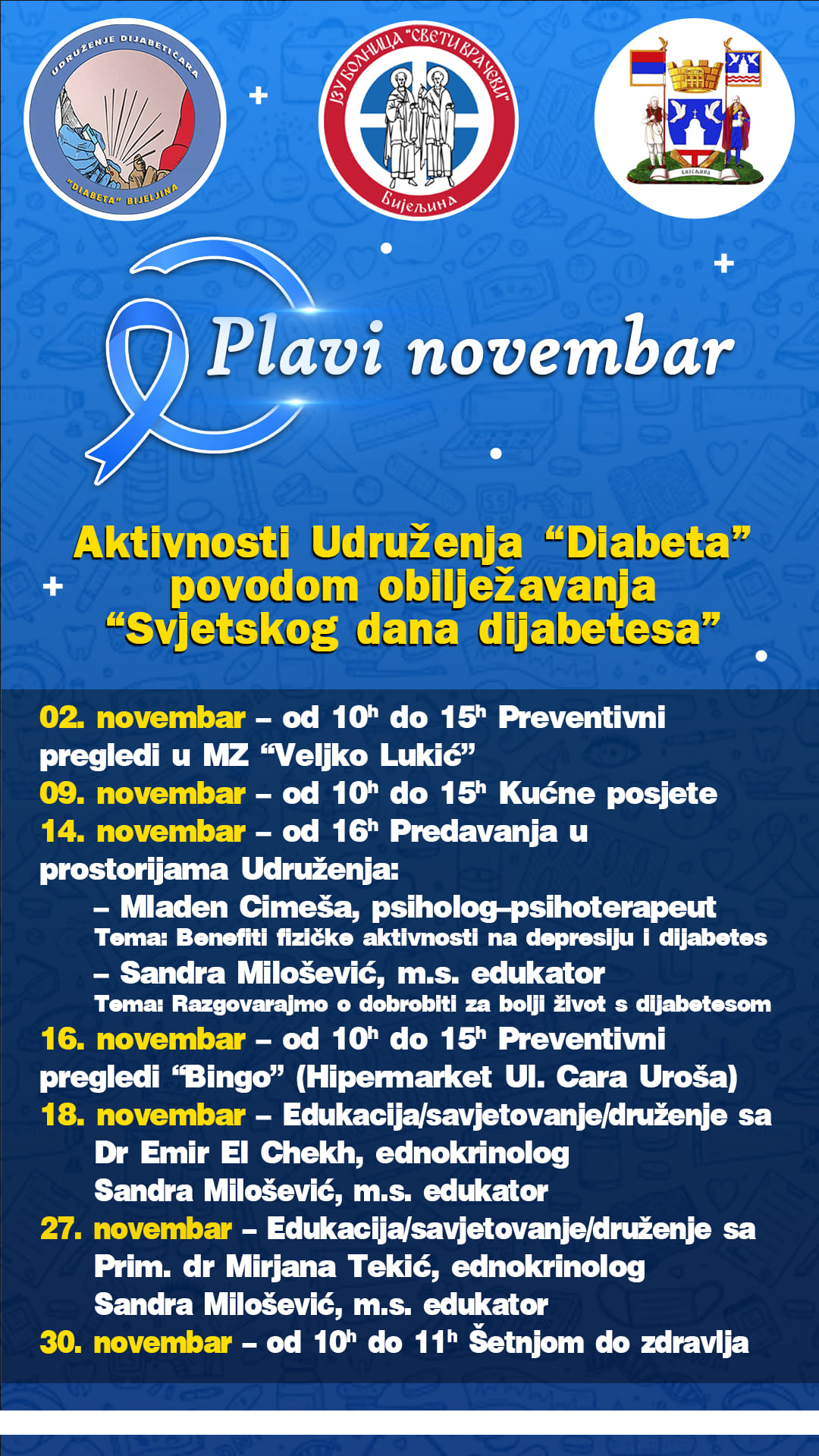 Bijeljina: "Plavi novembar" udruženja "Diabeta"