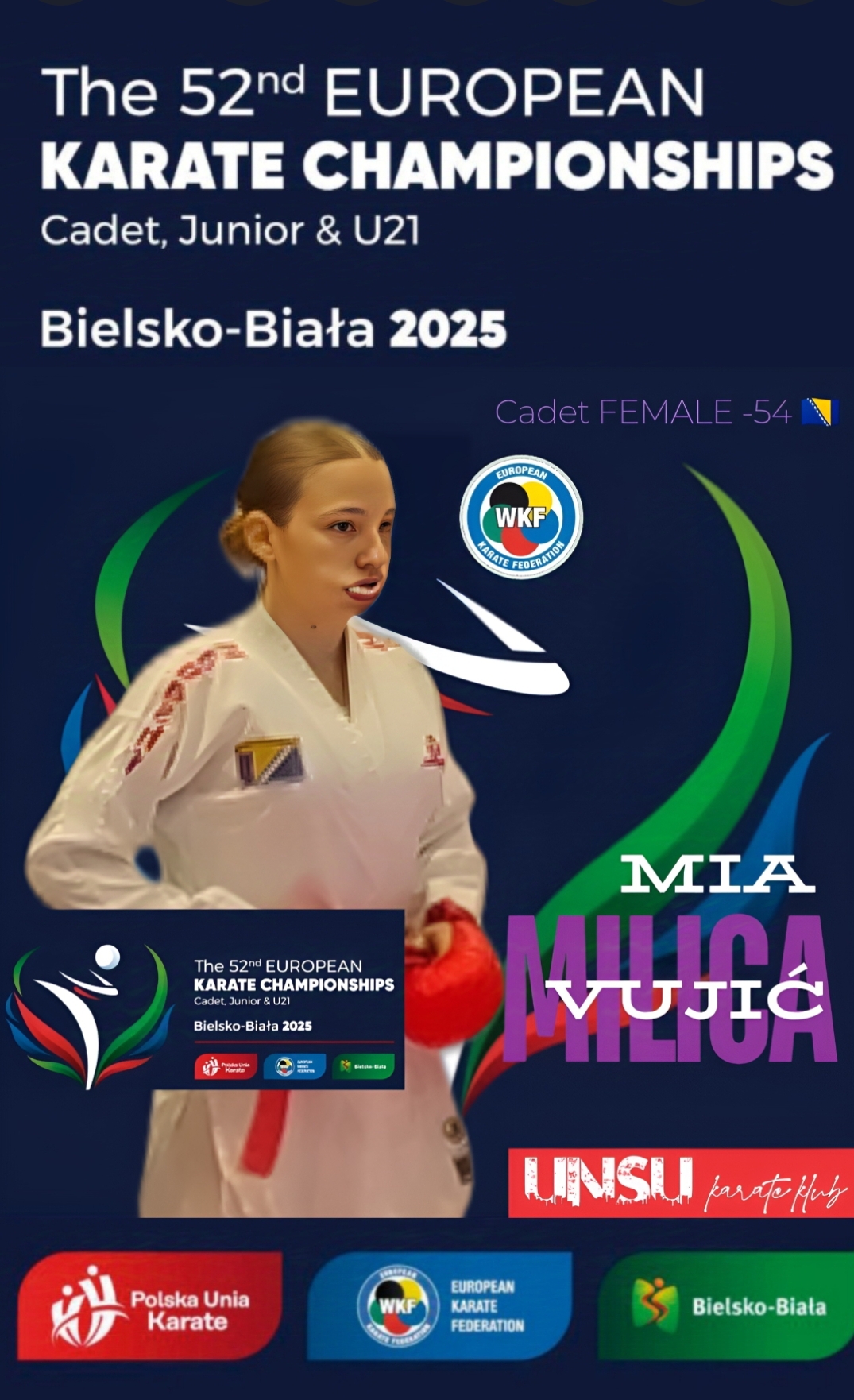 KK UNSU: Mia Milica Vujić izborila plasman na Evropsko prvenstvo u Poljskoj