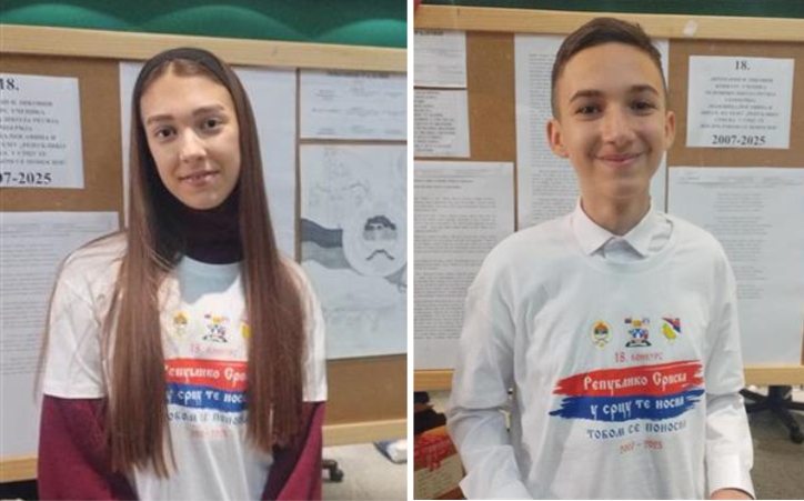 Isidora Trifković i Nikola Spasojević pobjednici likovnog i literarnog konkursa Gradske boračke organizacije