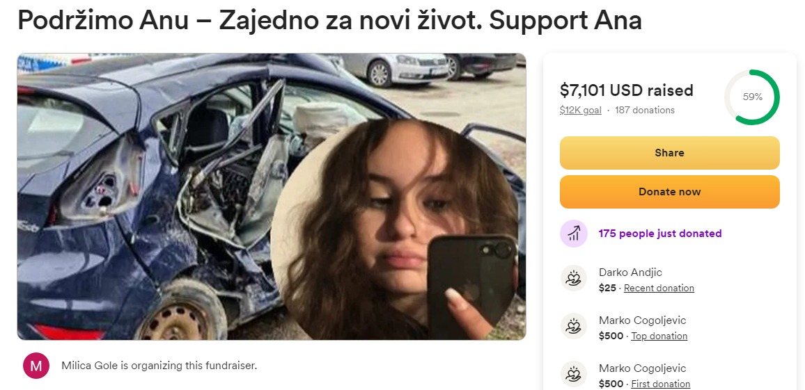 Podržimo Anu - Zajedno za novi život!