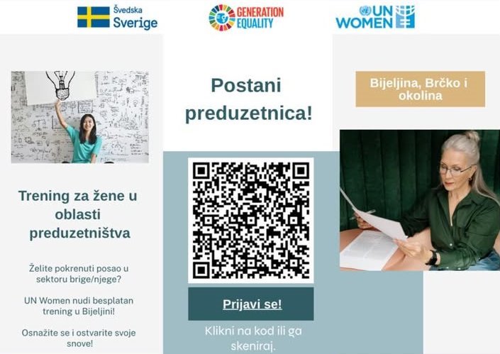 Poziv za učešće na treningu za žene iz Bijeljine i Brčkog koje žele postati preduzetnice