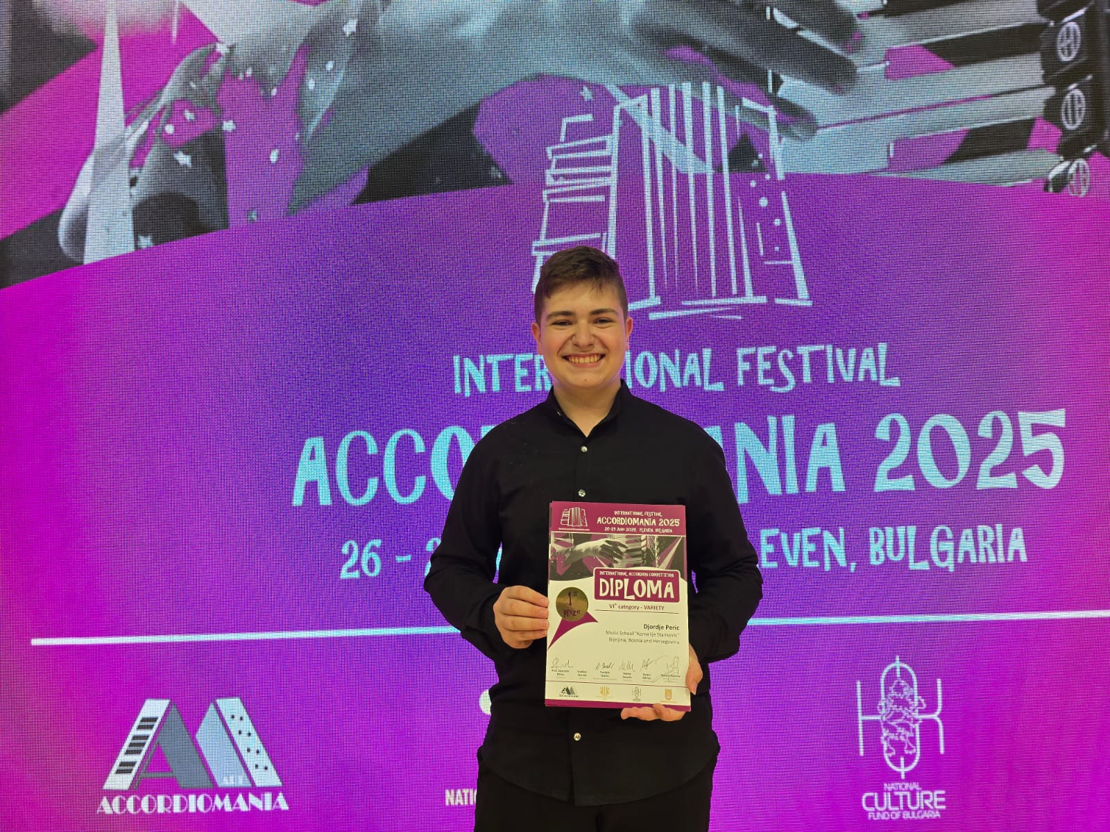 Đorđe Perić pobjednik međunarodnog takmičenja „Accordiomania Art“ u Bugarskoj