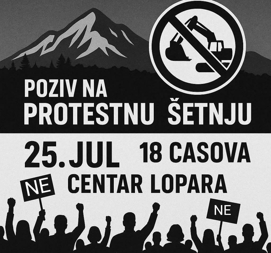 POZIV NA PROTESTNU ŠETNJU U LOPARAMA - Reci NE rudniku litijuma!