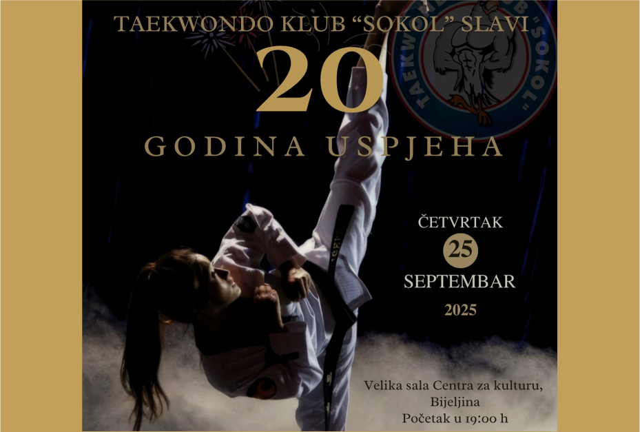 TKD „Sokol“ slavi 20 godina! Gost jubileja je Ginisov rekorder Muhamed Kahrimanović