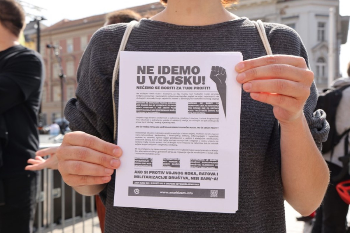 Hrvatska: Protest protiv obaveznog vojnog roka - nismo topovsko meso