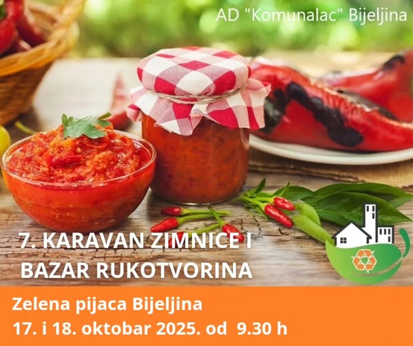 Karavan zimnice i bazar rukotvorina na Zelenoj pijaci u Bijeljini