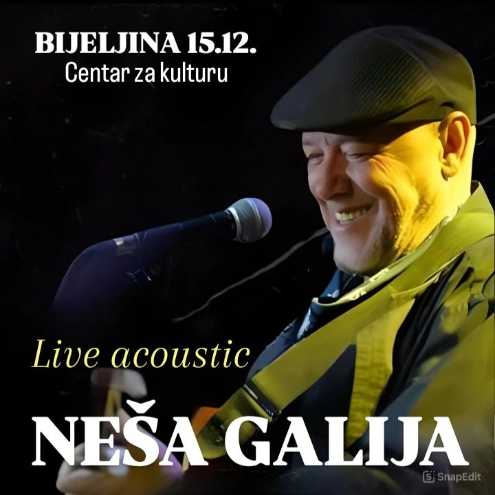 Neša Galija u Bijeljini – akustični koncert 15. decembra u Centru za kulturu