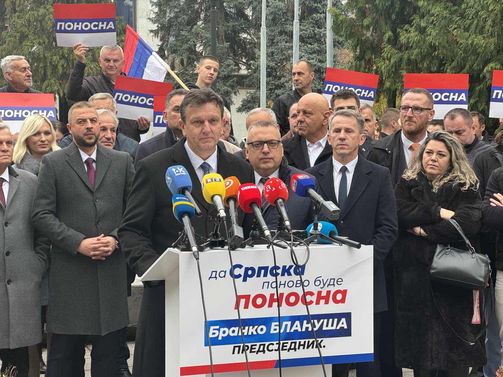 Blanuša i SDS otvorili kampanju konferencijom ispred Narodne skupštine u Banjoj Luci