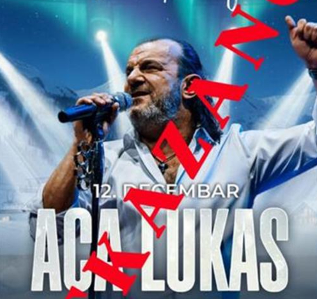 Otkazan koncert Ace Lukasa planiran za 12. decembar na Jahorini