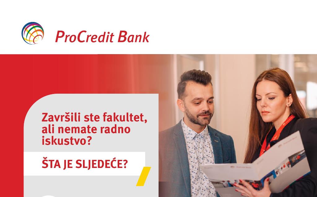 ProCredit Banka nudi plaćeni program stručnog usavršavanja