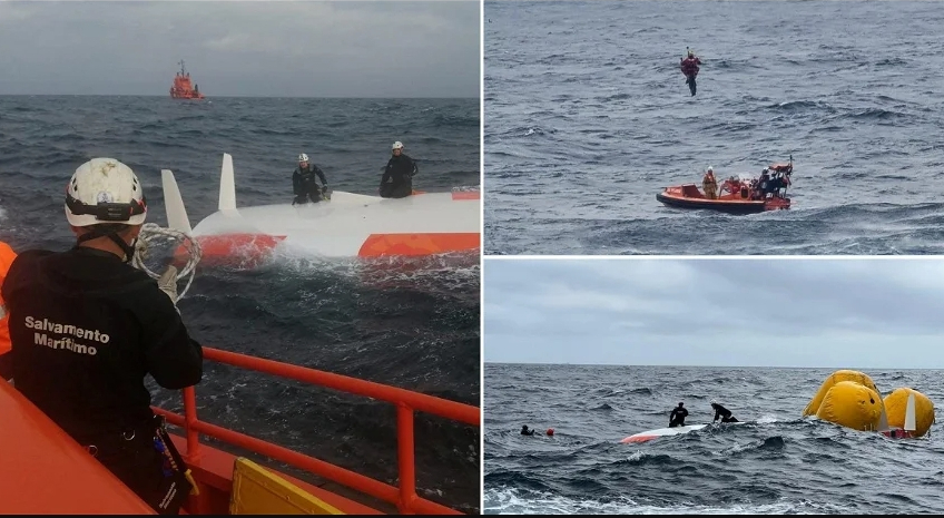 „Na granici mogućeg“ – jedriličar spasen posle 16 sati provedenih u prevrnutom brodu na Atlantiku