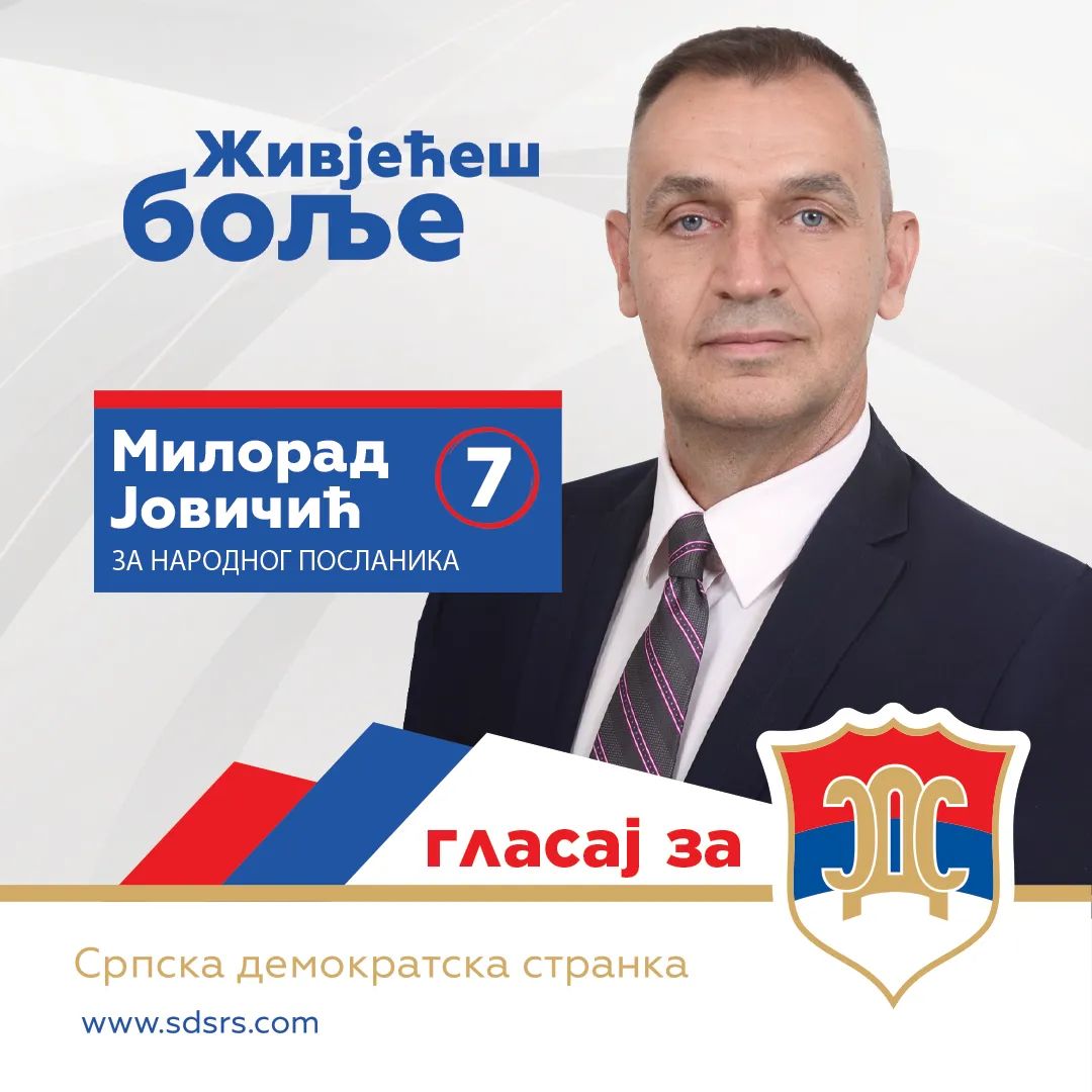 Milorad Jovičić kandidat SDS-a Ugljevik: I zavičaj i Srpska