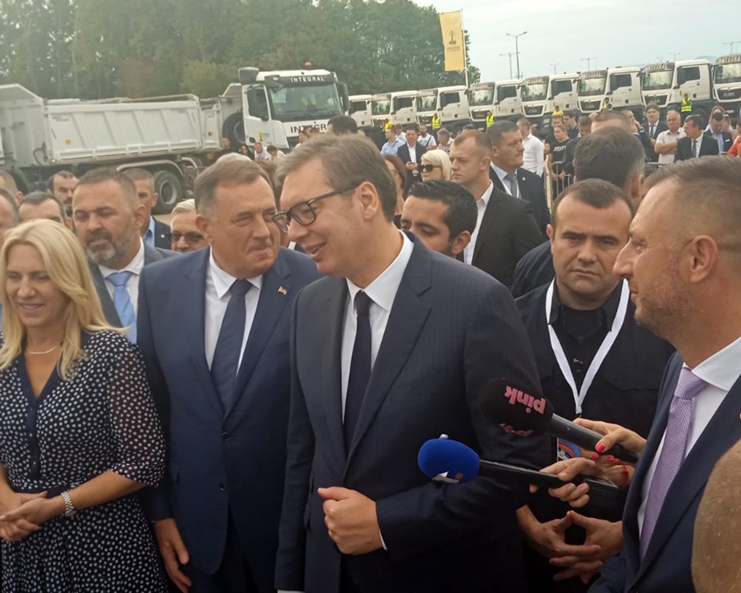 FOTO Cvijanović, Vučić i Dodik na ozvaničenju početka radova u Bijeljini