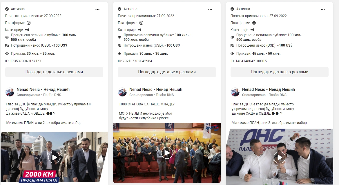 Stranke i kandidati promociju na "Fejsbuku" platili desetinama hiljada KM FOTO