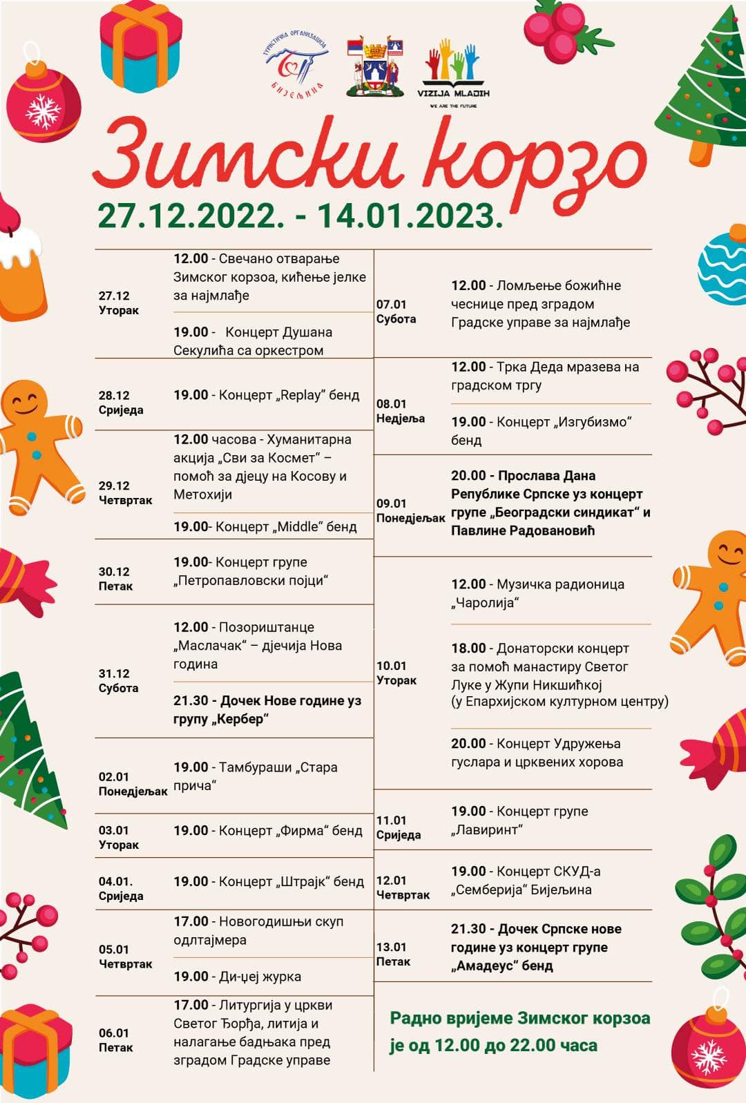 ZIMSKI KORZO U Bijeljinu stiže Djeda Mraz