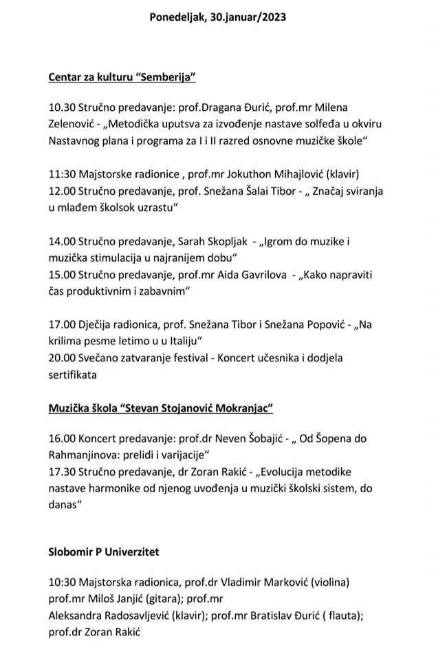 OD 27. DO 30. JANUARA U Bijeljini Festival klasične muzike