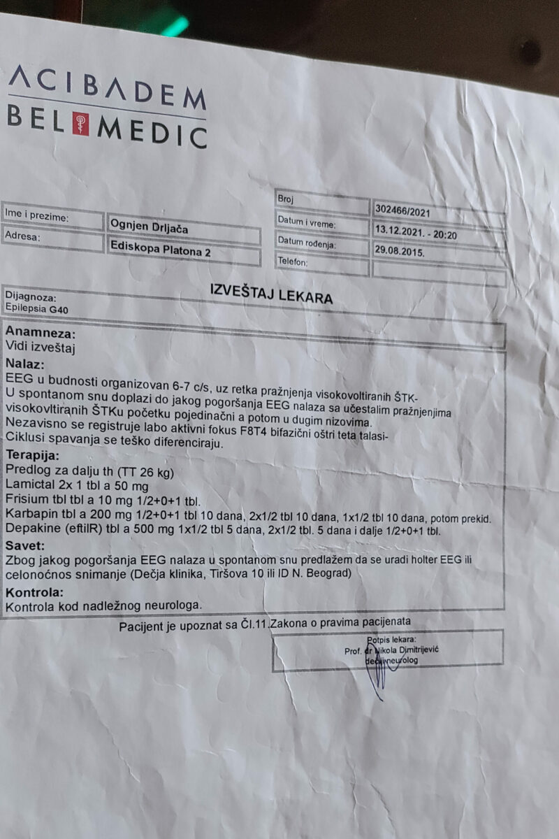 Ognjen je bio razigrani trogodišnjak, a onda se sve promijenilo