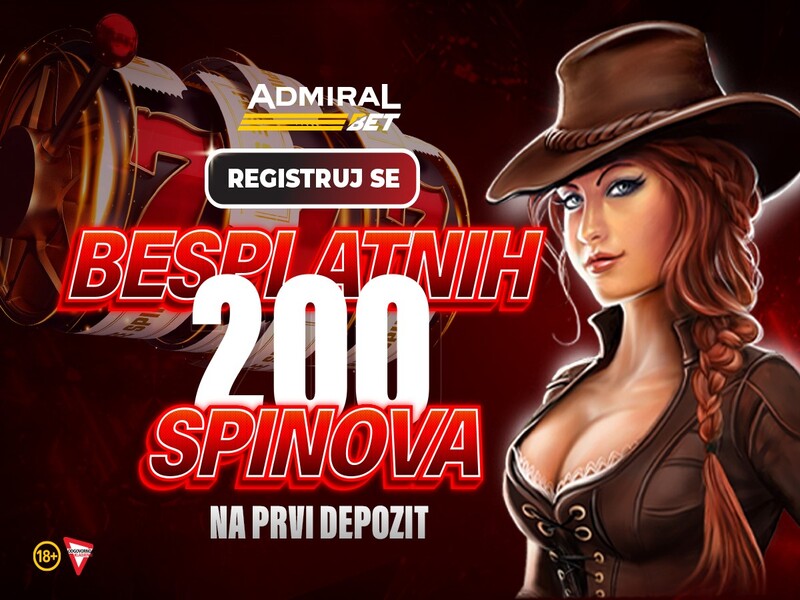 AdmiralBet poklon: 200 besplatnih spinova i dodatni bonus do 600 KM na prvi depozit!