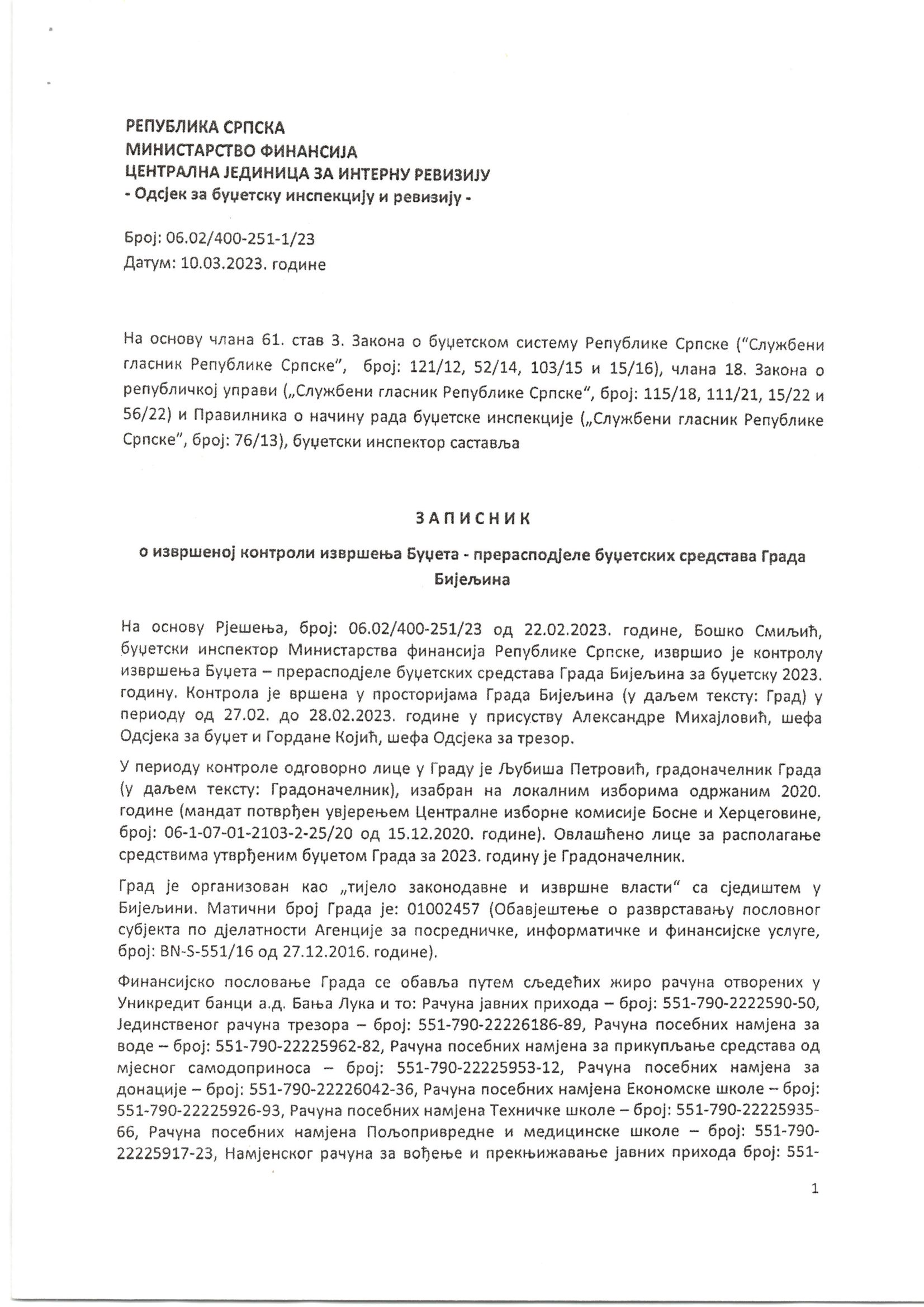 Skupština Grada: Budžetska inspekcija utvrdila nezakonite realokacije Gradonačelnika u iznosu 1.3 miliona KM