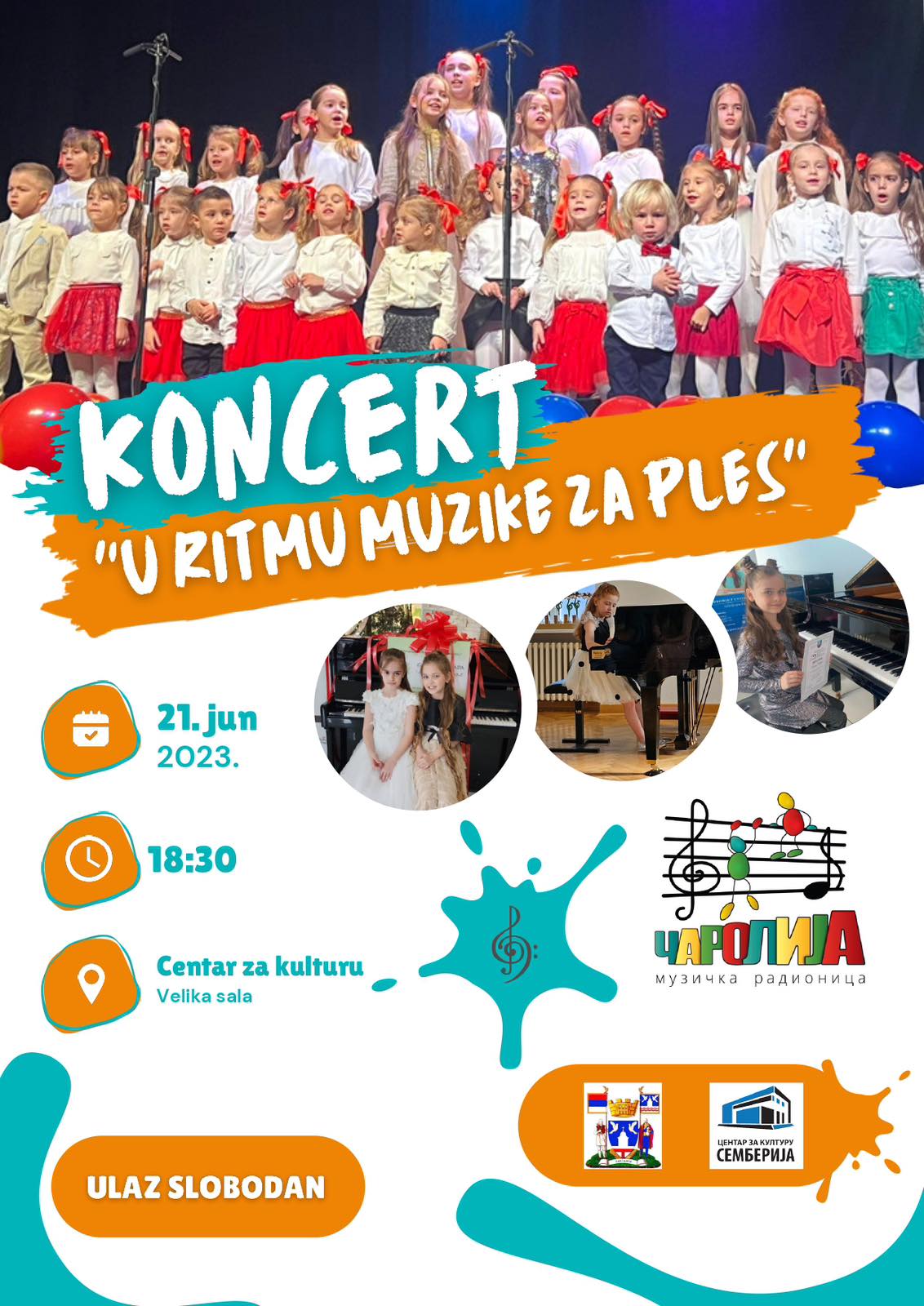 U RITMU MUZIKE ZA PLES Koncert Muzičke radionice ”Čarolija”