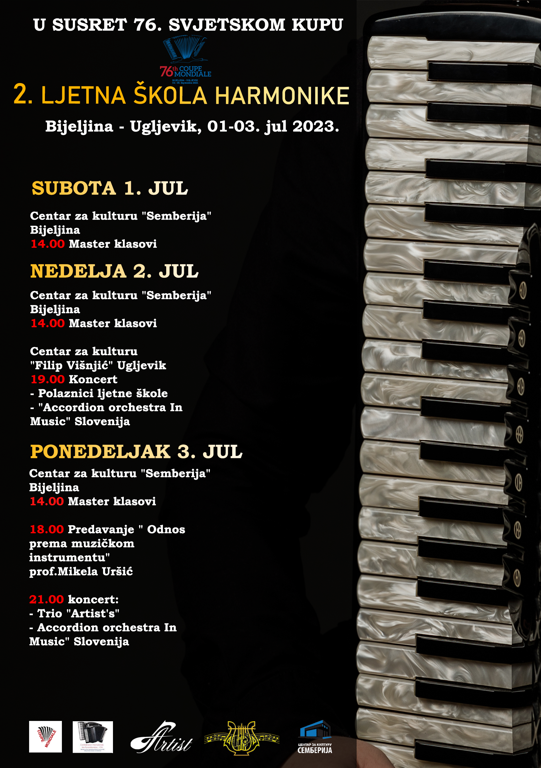 Ljetnja škola za mlade harmonikaše od 1. jula u Bijeljini