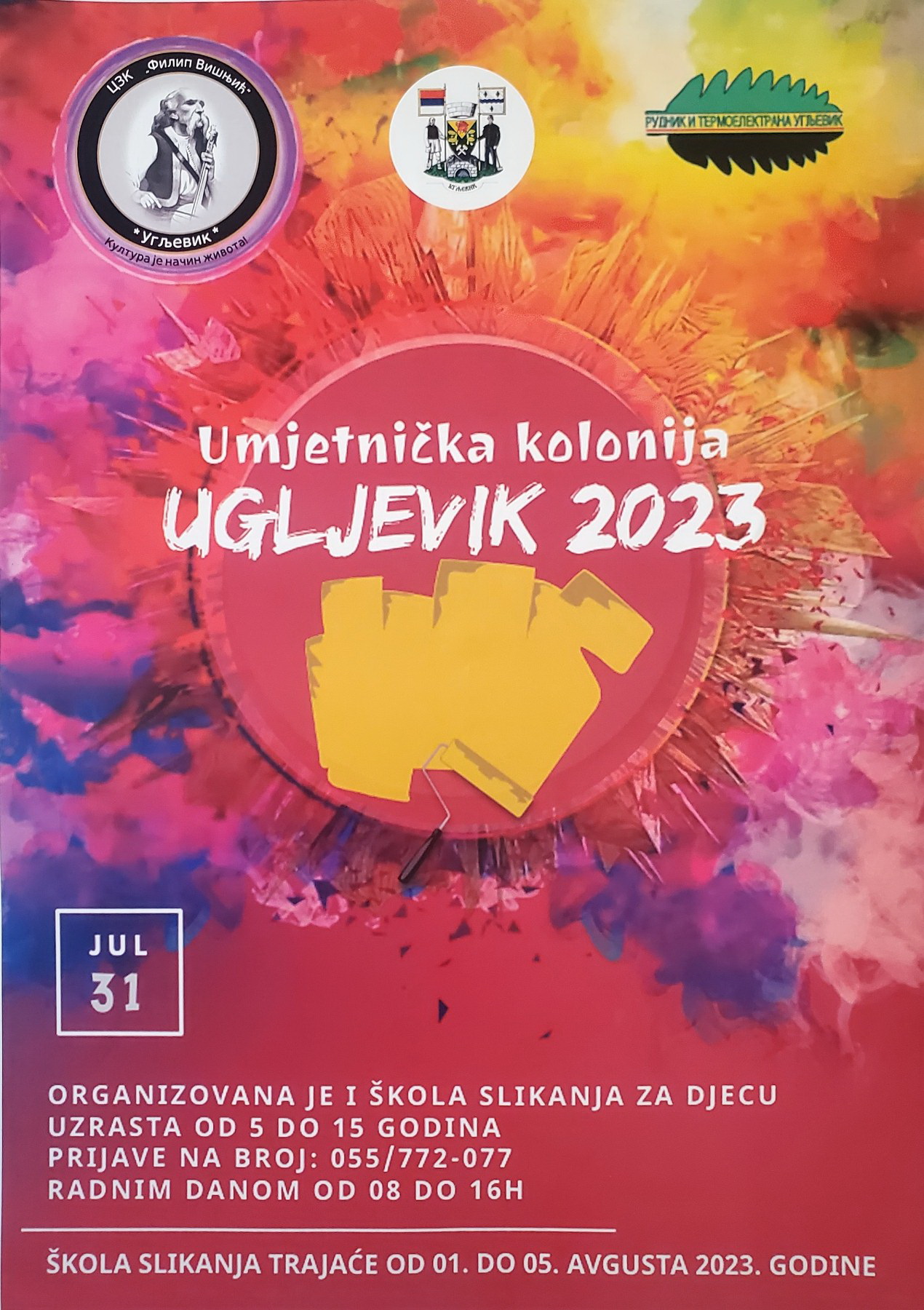 Otvorena umjetnička kolonija „Ugljevik 2023“; Rekordan broj polaznika škole slikanja