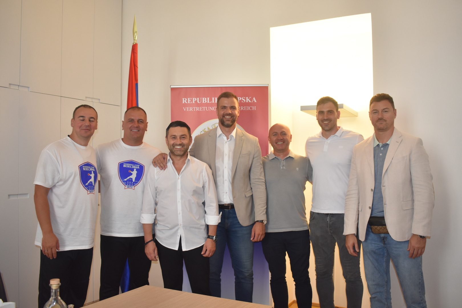 Prijem za rukometaše u predstavništvu Republike Srpske u Beču FOTO
