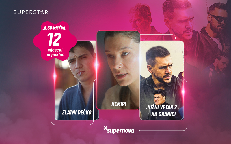 Superstar videoteka na poklon 12 mjeseci u Supernovoj