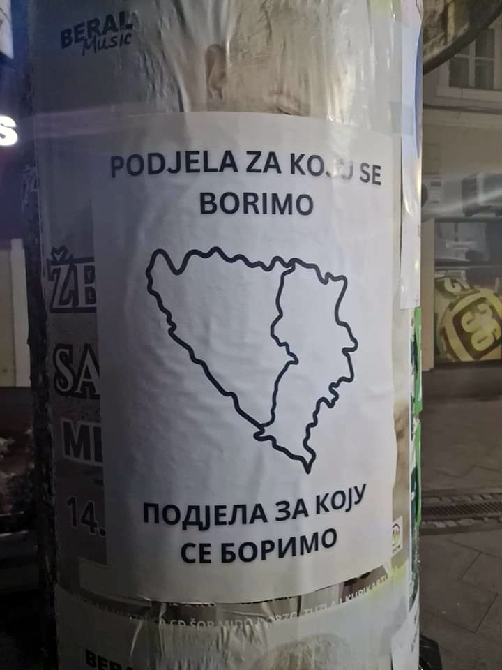 Plakati i u Bijeljini: BiH podijelili na dva dijela, od sjevera ka jugu